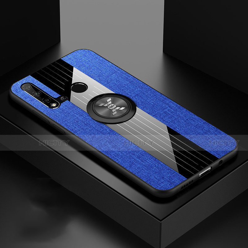 Coque Ultra Fine Silicone Souple Housse Etui avec Support Bague Anneau Aimante Magnetique T05 pour Huawei Nova 5i Bleu Plus