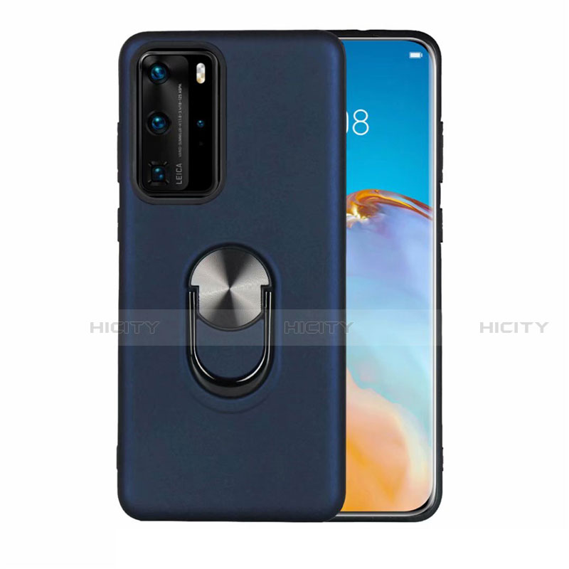 Coque Ultra Fine Silicone Souple Housse Etui avec Support Bague Anneau Aimante Magnetique T05 pour Huawei P40 Pro Plus