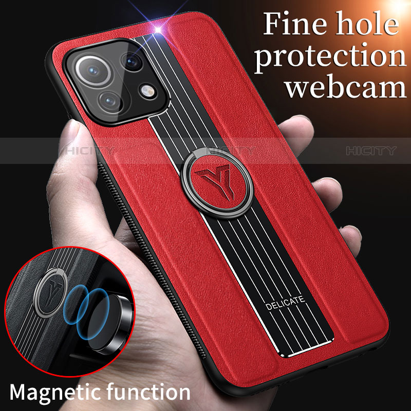 Coque Ultra Fine Silicone Souple Housse Etui avec Support Bague Anneau Aimante Magnetique T06 pour Xiaomi Mi 11 Lite 4G Plus