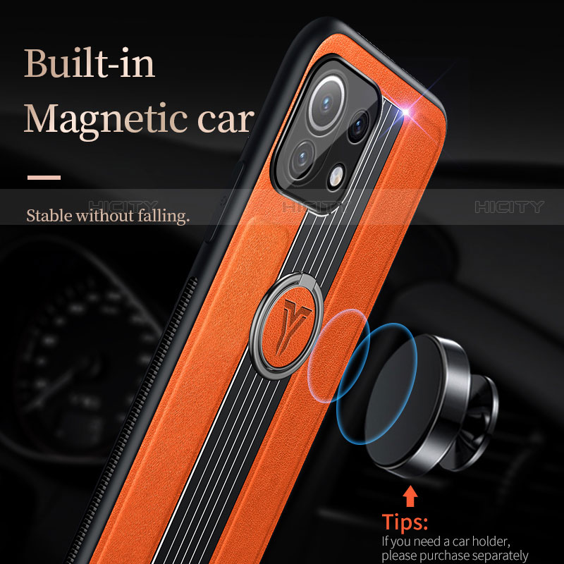 Coque Ultra Fine Silicone Souple Housse Etui avec Support Bague Anneau Aimante Magnetique T06 pour Xiaomi Mi 11 Lite 5G Plus