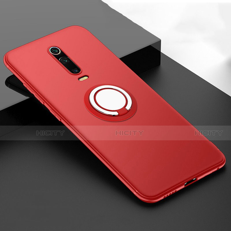 Coque Ultra Fine Silicone Souple Housse Etui avec Support Bague Anneau Aimante Magnetique T06 pour Xiaomi Mi 9T Pro Plus