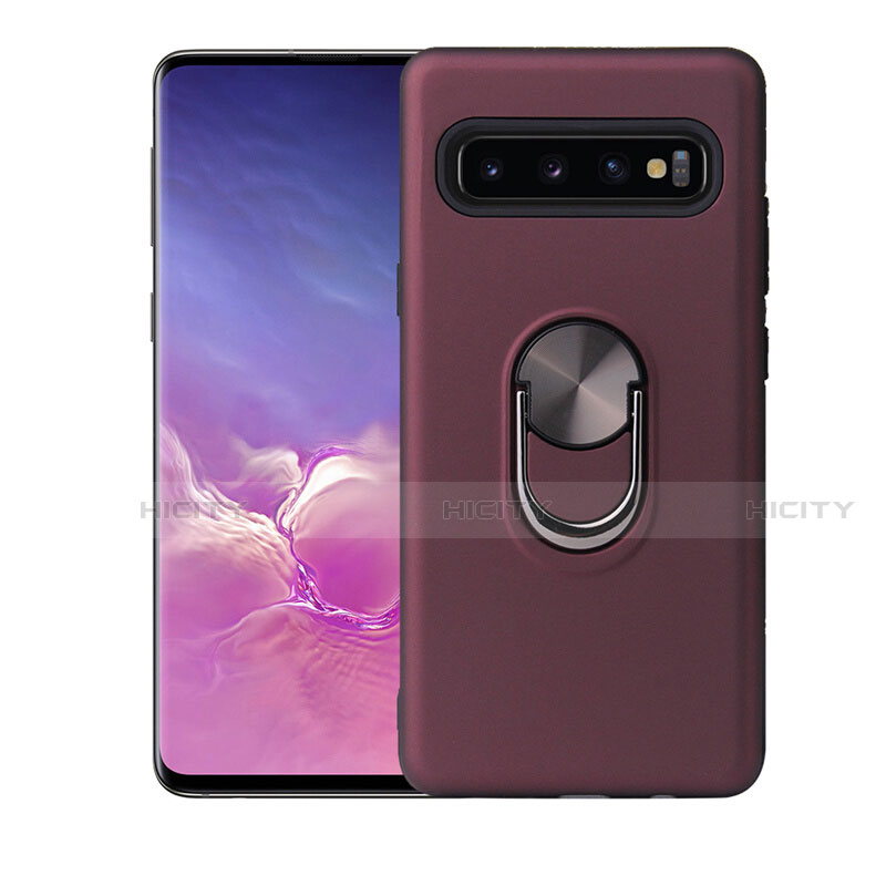 Coque Ultra Fine Silicone Souple Housse Etui avec Support Bague Anneau Aimante Magnetique T07 pour Samsung Galaxy S10 5G Plus