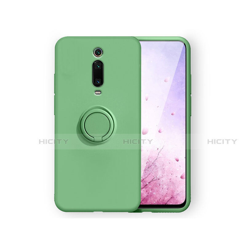 Coque Ultra Fine Silicone Souple Housse Etui avec Support Bague Anneau Aimante Magnetique T07 pour Xiaomi Mi 9T Vert Plus