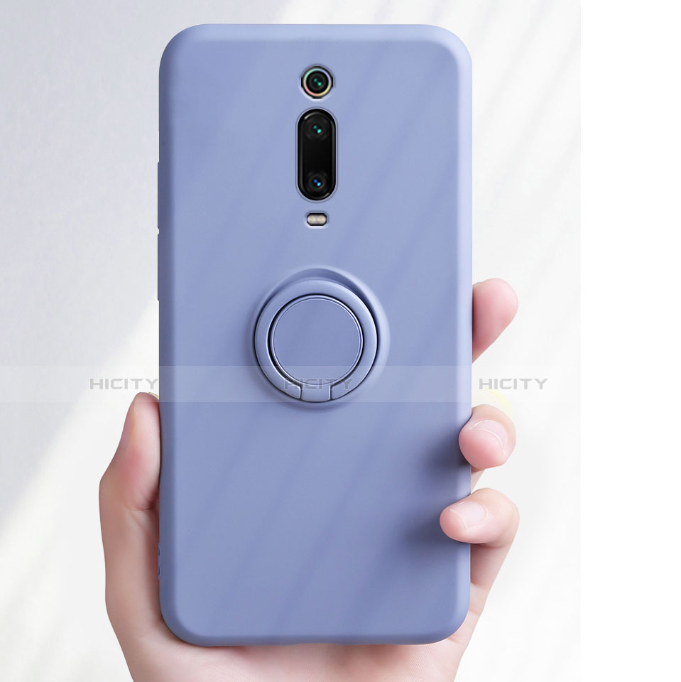 Coque Ultra Fine Silicone Souple Housse Etui avec Support Bague Anneau Aimante Magnetique T07 pour Xiaomi Redmi K20 Plus