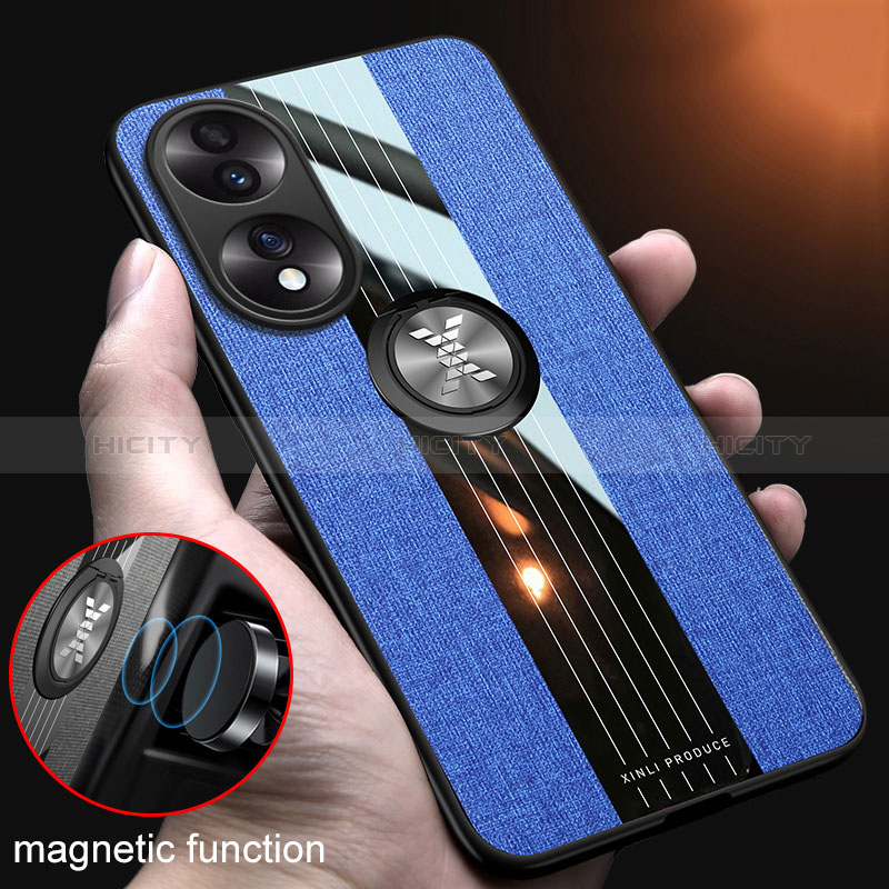 Coque Ultra Fine Silicone Souple Housse Etui avec Support Bague Anneau Aimante Magnetique X01L pour Huawei Honor 70 5G Plus