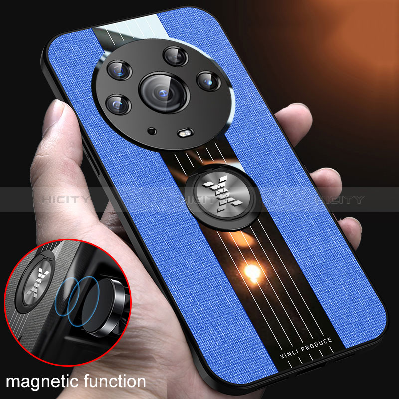 Coque Ultra Fine Silicone Souple Housse Etui avec Support Bague Anneau Aimante Magnetique X01L pour Huawei Honor Magic3 Pro 5G Plus