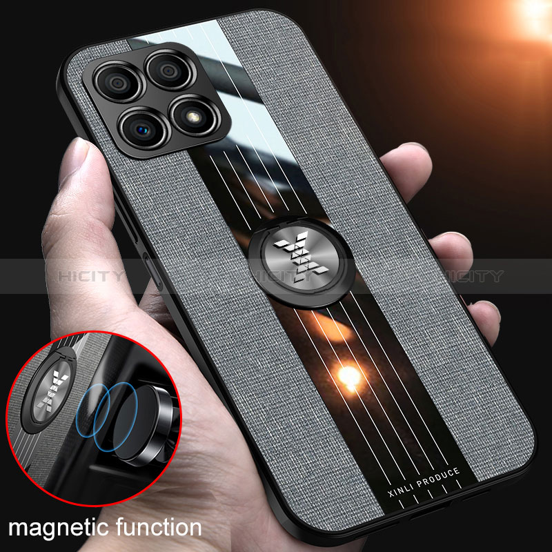 Coque Ultra Fine Silicone Souple Housse Etui avec Support Bague Anneau Aimante Magnetique X01L pour Huawei Honor X30i Plus