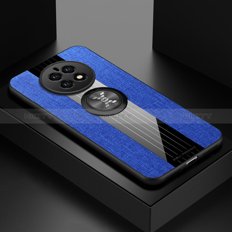 Coque Ultra Fine Silicone Souple Housse Etui avec Support Bague Anneau Aimante Magnetique X01L pour Huawei Mate 50 Bleu Plus