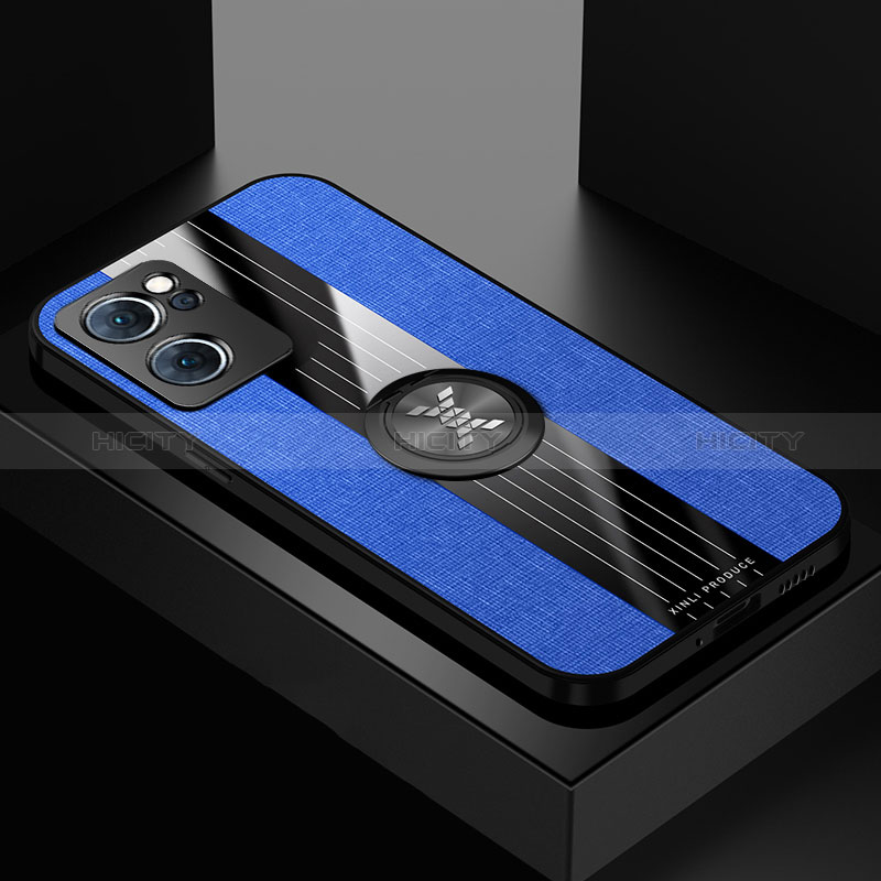 Coque Ultra Fine Silicone Souple Housse Etui avec Support Bague Anneau Aimante Magnetique X01L pour OnePlus Nord CE 2 5G Bleu Plus