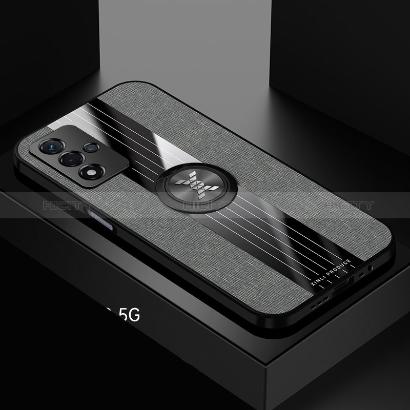 Coque Ultra Fine Silicone Souple Housse Etui avec Support Bague Anneau Aimante Magnetique X01L pour Oppo A93s 5G Gris Plus