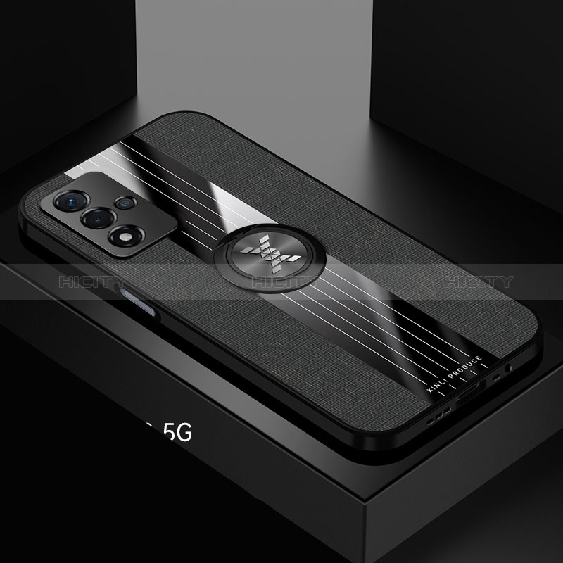 Coque Ultra Fine Silicone Souple Housse Etui avec Support Bague Anneau Aimante Magnetique X01L pour Oppo A93s 5G Noir Plus