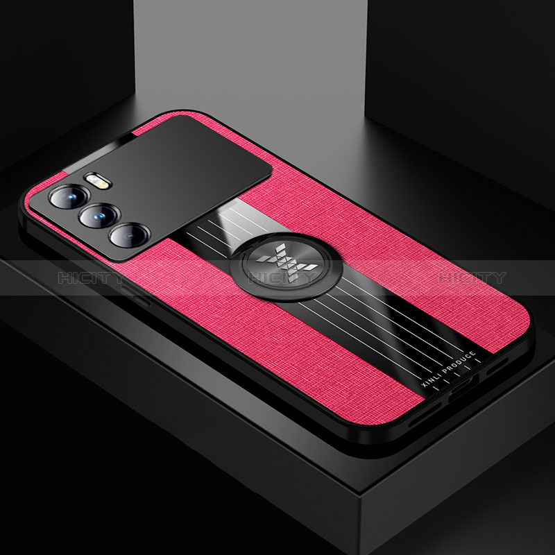 Coque Ultra Fine Silicone Souple Housse Etui avec Support Bague Anneau Aimante Magnetique X01L pour Oppo K9 Pro 5G Rouge Plus