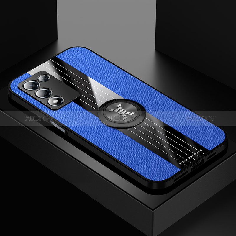 Coque Ultra Fine Silicone Souple Housse Etui avec Support Bague Anneau Aimante Magnetique X01L pour Oppo K9S 5G Bleu Plus