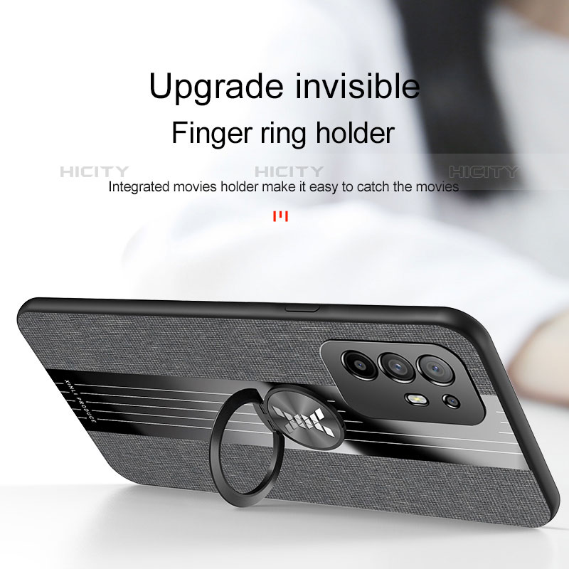 Coque Ultra Fine Silicone Souple Housse Etui avec Support Bague Anneau Aimante Magnetique X01L pour Oppo Reno5 Z 5G Plus