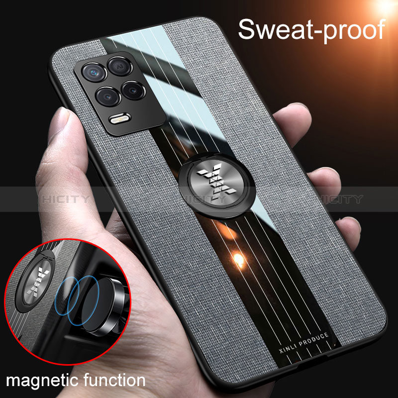 Coque Ultra Fine Silicone Souple Housse Etui avec Support Bague Anneau Aimante Magnetique X01L pour Realme 8 5G Plus