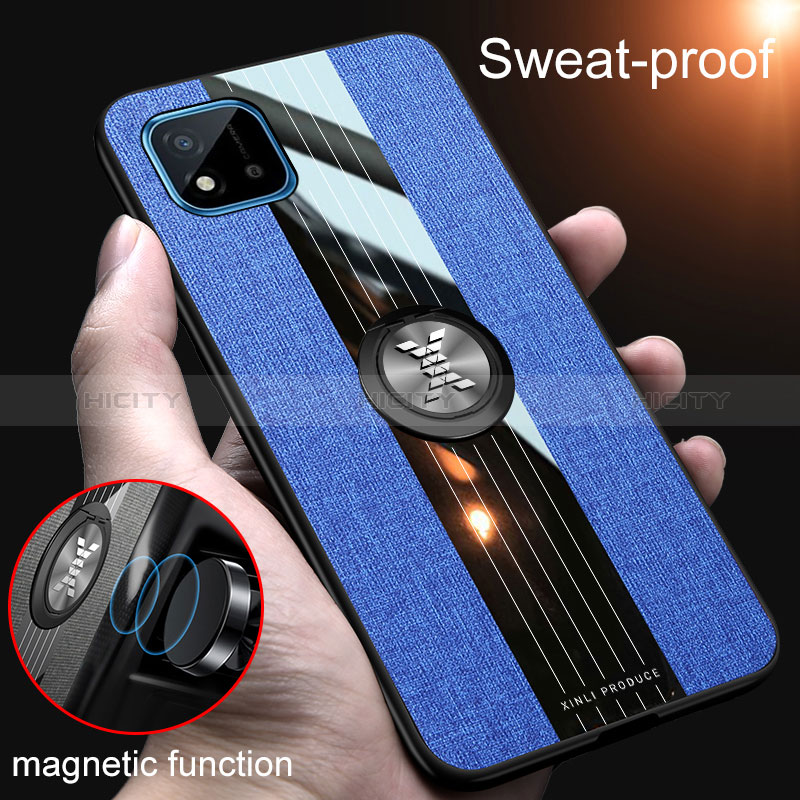 Coque Ultra Fine Silicone Souple Housse Etui avec Support Bague Anneau Aimante Magnetique X01L pour Realme C11 (2021) Plus