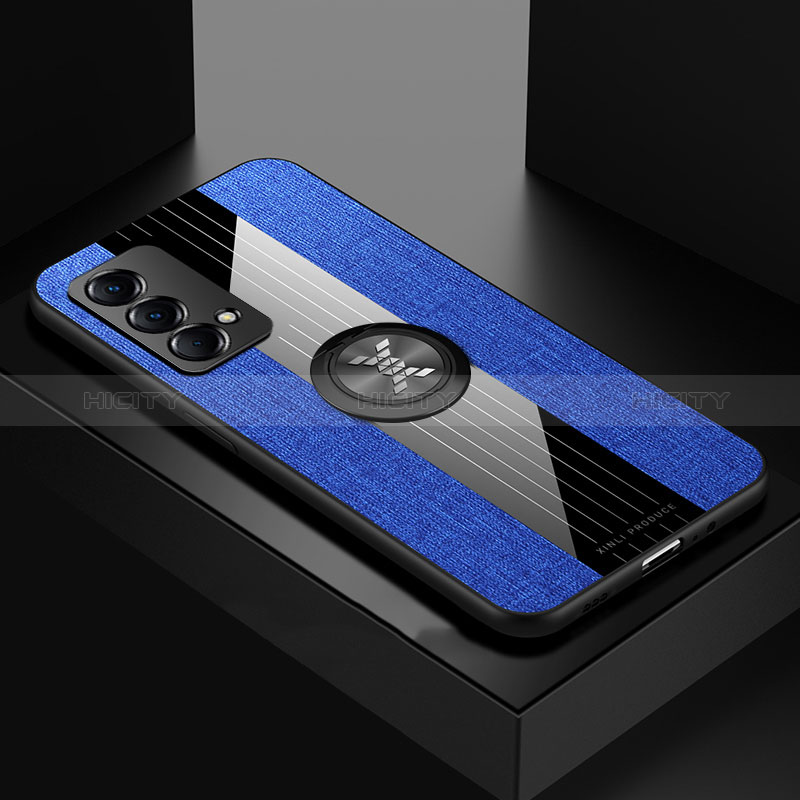 Coque Ultra Fine Silicone Souple Housse Etui avec Support Bague Anneau Aimante Magnetique X01L pour Realme GT Master 5G Bleu Plus