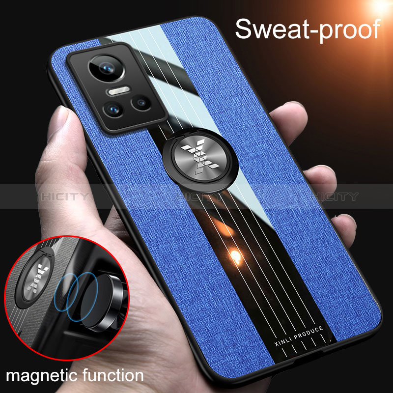 Coque Ultra Fine Silicone Souple Housse Etui avec Support Bague Anneau Aimante Magnetique X01L pour Realme GT Neo3 5G Plus