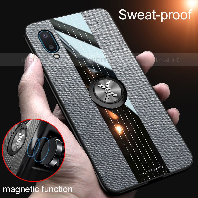 Coque Ultra Fine Silicone Souple Housse Etui avec Support Bague Anneau Aimante Magnetique X01L pour Samsung Galaxy M02 Plus