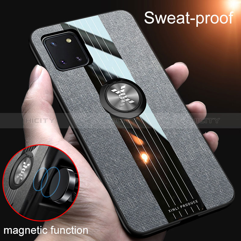 Coque Ultra Fine Silicone Souple Housse Etui avec Support Bague Anneau Aimante Magnetique X01L pour Samsung Galaxy M60s Plus