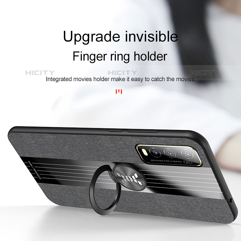 Coque Ultra Fine Silicone Souple Housse Etui avec Support Bague Anneau Aimante Magnetique X01L pour Vivo iQOO U1 Plus