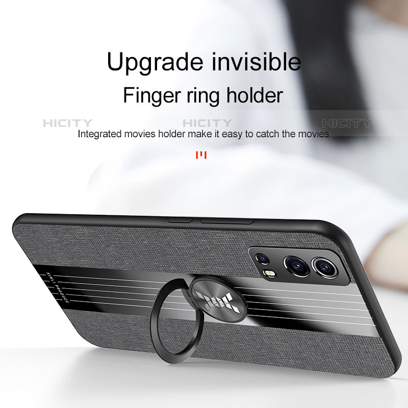 Coque Ultra Fine Silicone Souple Housse Etui avec Support Bague Anneau Aimante Magnetique X01L pour Vivo iQOO Z3 5G Plus