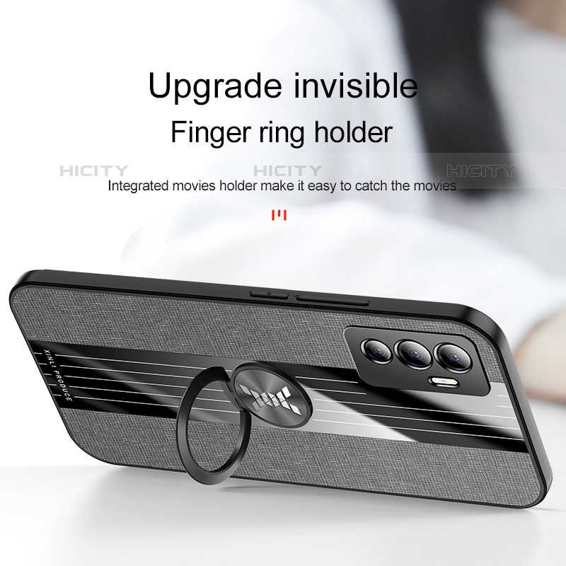 Coque Ultra Fine Silicone Souple Housse Etui avec Support Bague Anneau Aimante Magnetique X01L pour Vivo V23e 5G Plus