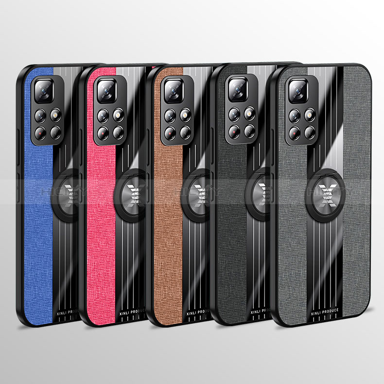 Coque Ultra Fine Silicone Souple Housse Etui avec Support Bague Anneau Aimante Magnetique X01L pour Xiaomi Poco M4 Pro 5G Plus