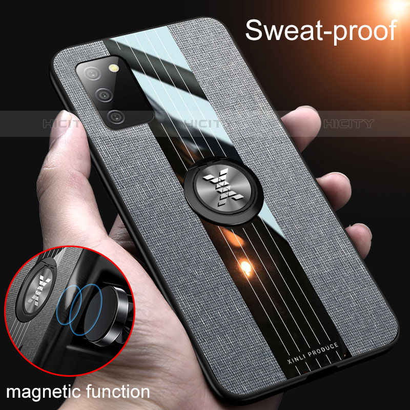 Coque Ultra Fine Silicone Souple Housse Etui avec Support Bague Anneau Aimante Magnetique X02L pour Samsung Galaxy M02s Plus