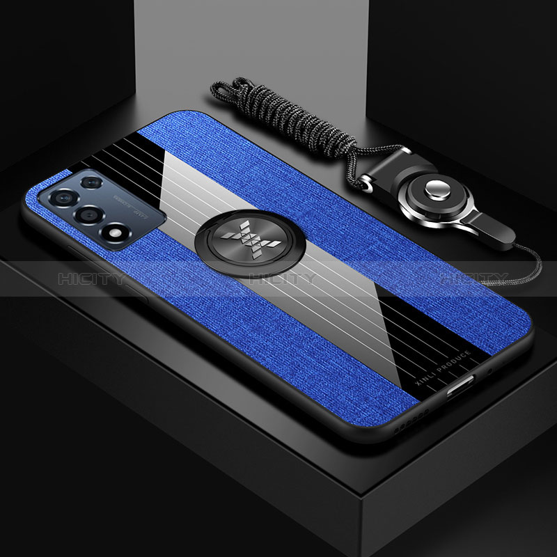 Coque Ultra Fine Silicone Souple Housse Etui avec Support Bague Anneau Aimante Magnetique X03L pour Oppo K9S 5G Bleu Plus