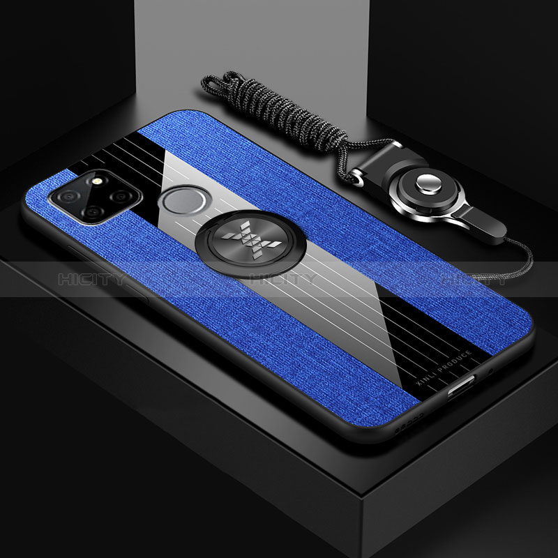 Coque Ultra Fine Silicone Souple Housse Etui avec Support Bague Anneau Aimante Magnetique X03L pour Realme Narzo 50A Plus