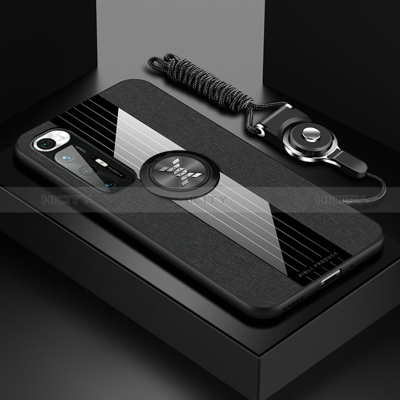 Coque Ultra Fine Silicone Souple Housse Etui avec Support Bague Anneau Aimante Magnetique X03L pour Xiaomi Mi 10S 5G Noir Plus