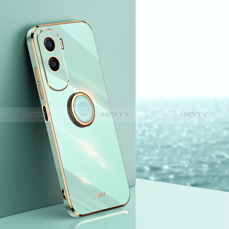 Coque Ultra Fine Silicone Souple Housse Etui avec Support Bague Anneau Aimante Magnetique XL1 pour Huawei Honor 90 Lite 5G Vert Plus