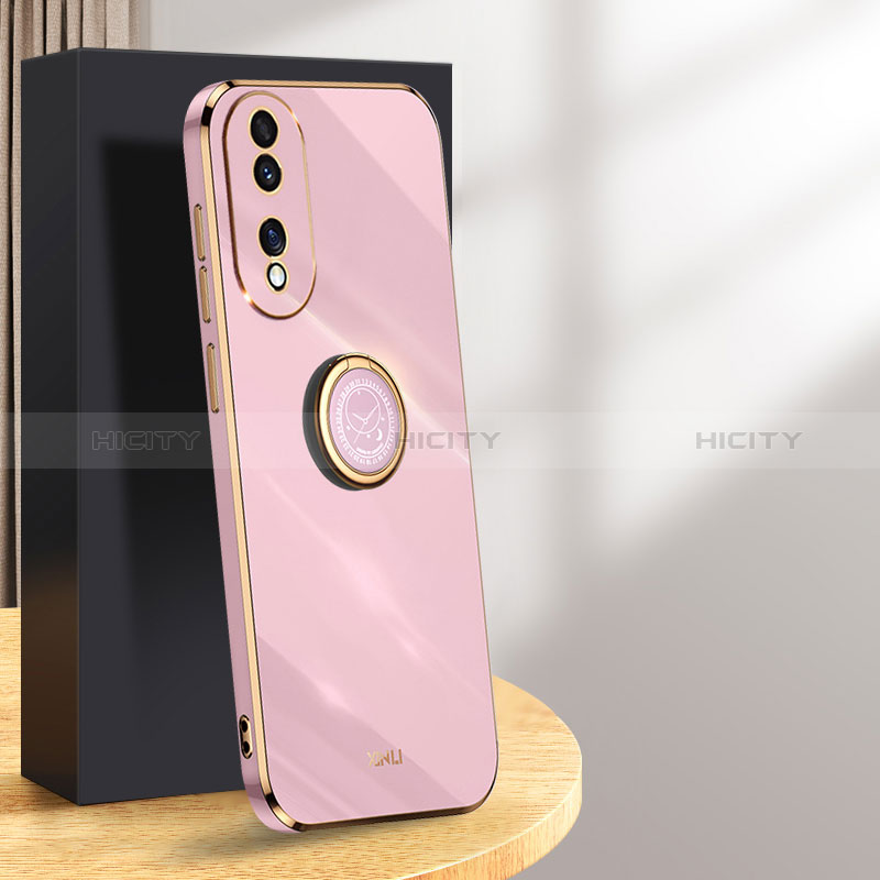 Coque Ultra Fine Silicone Souple Housse Etui avec Support Bague Anneau Aimante Magnetique XL1 pour Huawei Honor X7b Violet Clair Plus