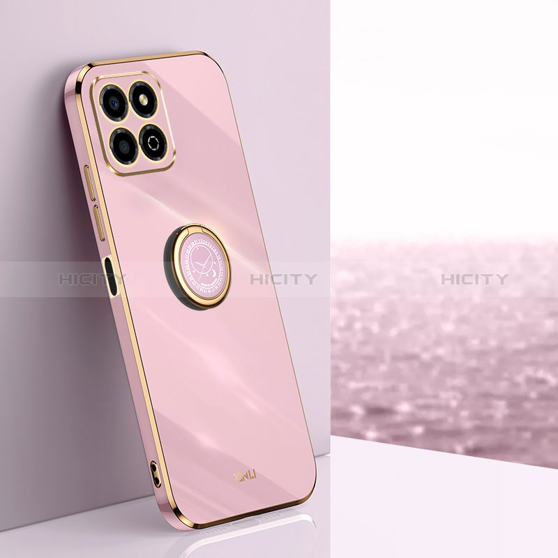 Coque Ultra Fine Silicone Souple Housse Etui avec Support Bague Anneau Aimante Magnetique XL1 pour Huawei Honor X8a 4G Violet Clair Plus