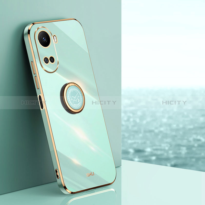 Coque Ultra Fine Silicone Souple Housse Etui avec Support Bague Anneau Aimante Magnetique XL1 pour Huawei Nova 10 SE Vert Plus