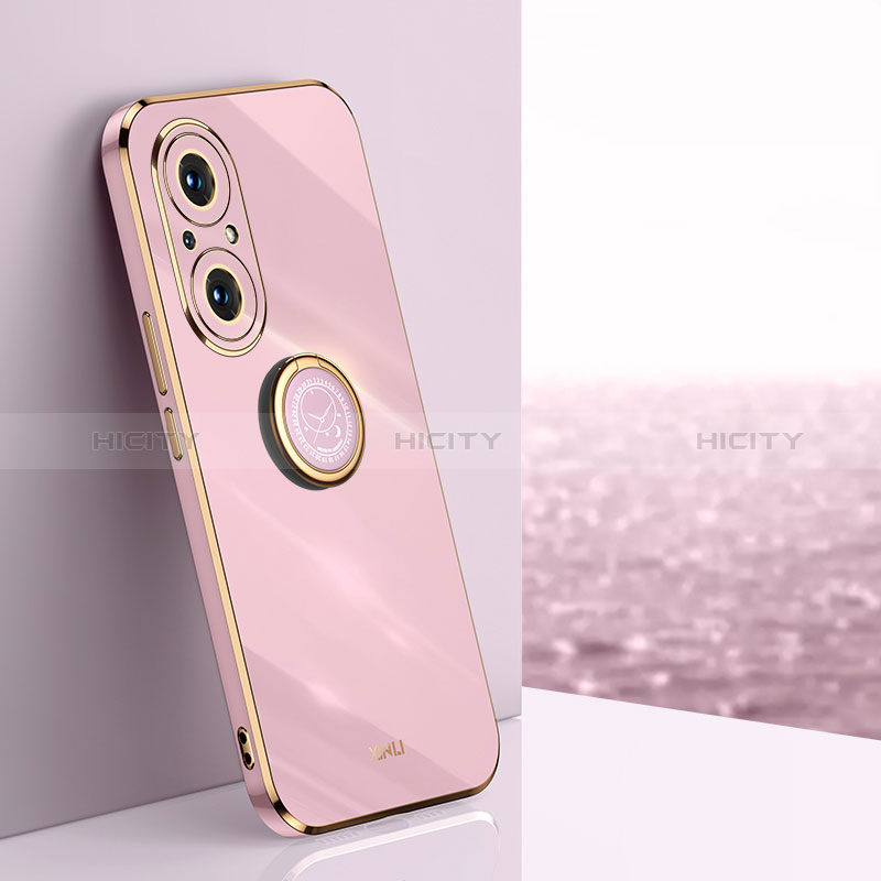 Coque Ultra Fine Silicone Souple Housse Etui avec Support Bague Anneau Aimante Magnetique XL1 pour Huawei Nova 9 SE Violet Clair Plus