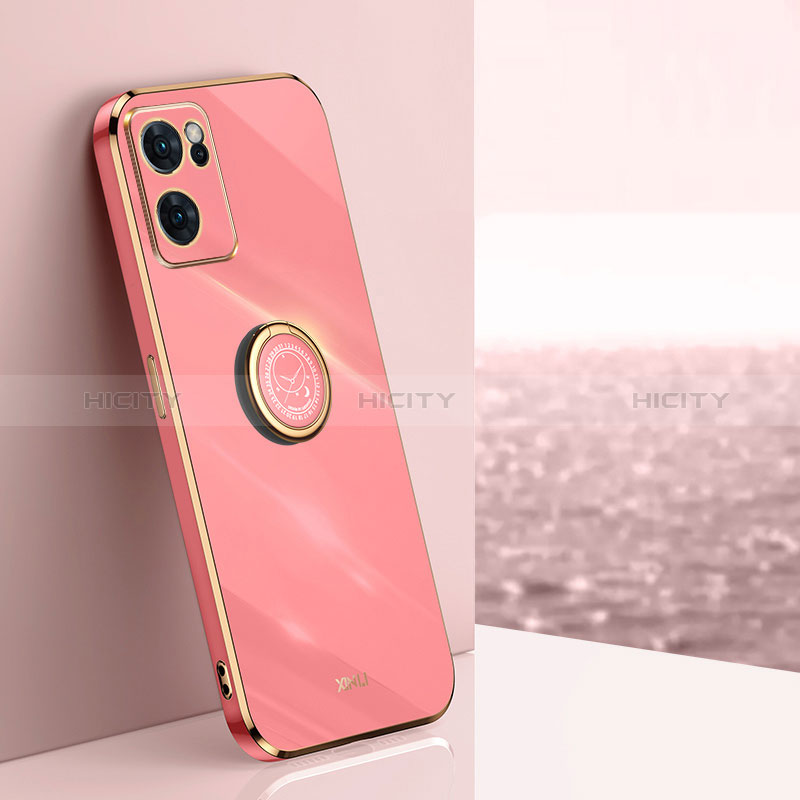 Coque Ultra Fine Silicone Souple Housse Etui avec Support Bague Anneau Aimante Magnetique XL1 pour OnePlus Nord CE 2 5G Rose Rouge Plus