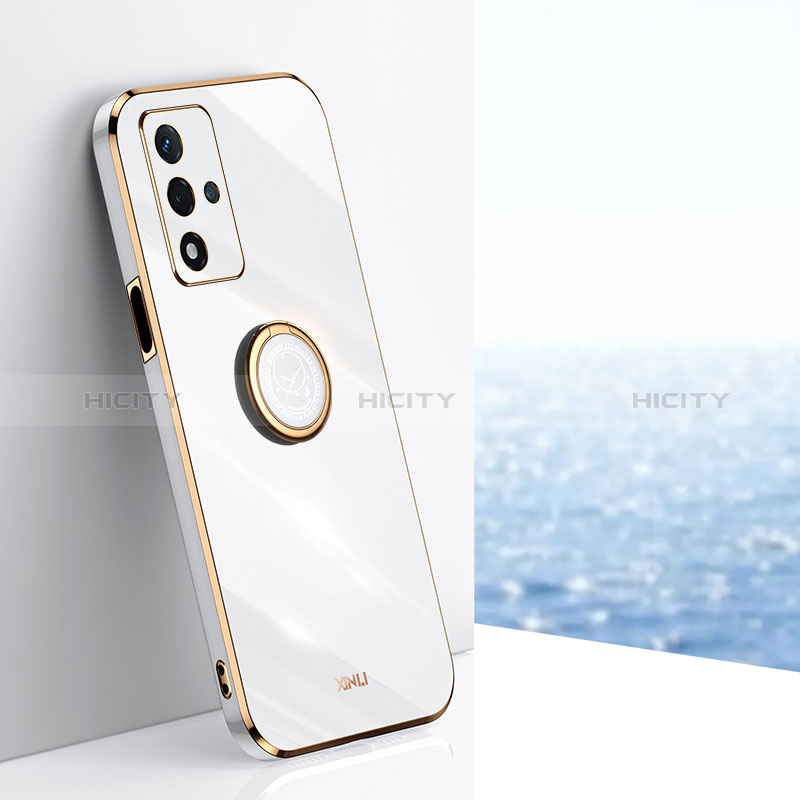 Coque Ultra Fine Silicone Souple Housse Etui avec Support Bague Anneau Aimante Magnetique XL1 pour Oppo A93s 5G Blanc Plus