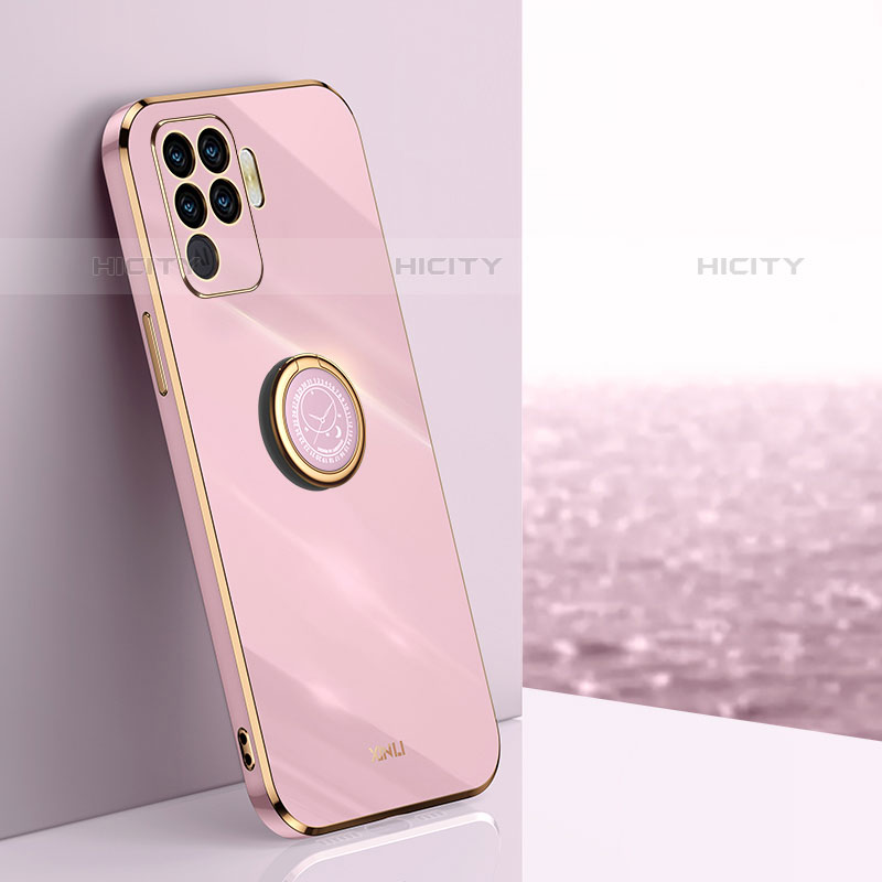 Coque Ultra Fine Silicone Souple Housse Etui avec Support Bague Anneau Aimante Magnetique XL1 pour Oppo F19 Pro Rose Plus