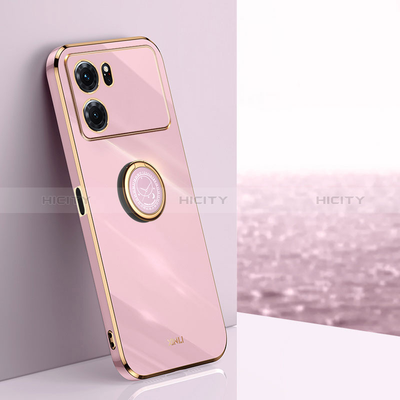 Coque Ultra Fine Silicone Souple Housse Etui avec Support Bague Anneau Aimante Magnetique XL1 pour Oppo K10 5G Rose Plus