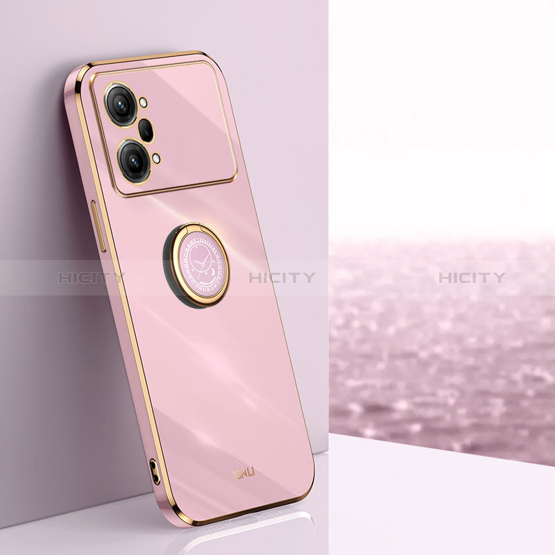 Coque Ultra Fine Silicone Souple Housse Etui avec Support Bague Anneau Aimante Magnetique XL1 pour Oppo K10 Pro 5G Rose Plus