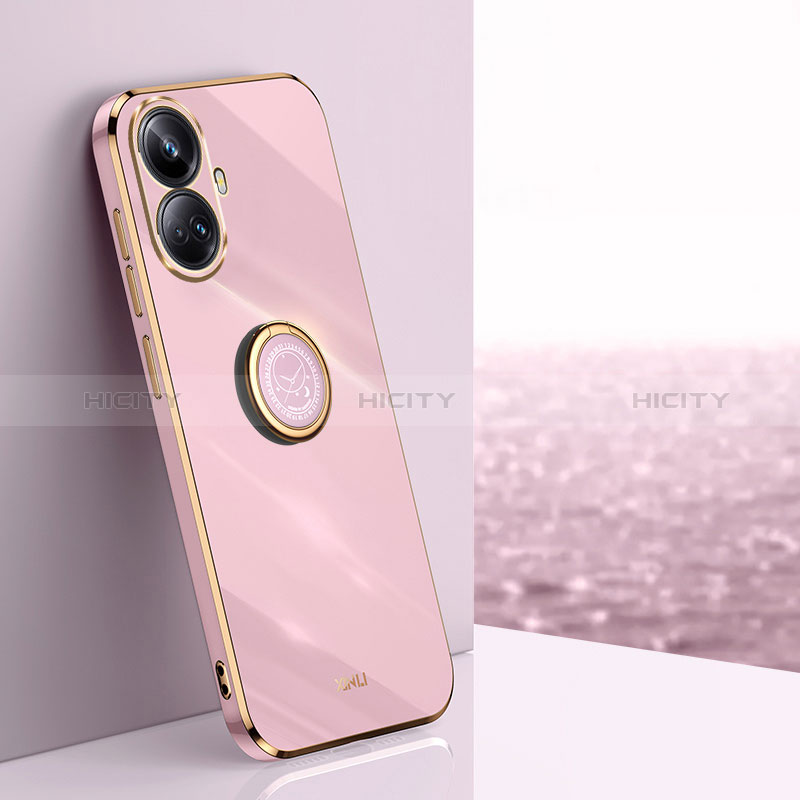 Coque Ultra Fine Silicone Souple Housse Etui avec Support Bague Anneau Aimante Magnetique XL1 pour Realme 10 Pro+ Plus 5G Violet Clair Plus