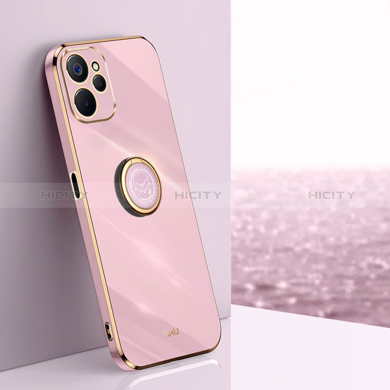 Coque Ultra Fine Silicone Souple Housse Etui avec Support Bague Anneau Aimante Magnetique XL1 pour Realme 10T 5G Violet Clair Plus