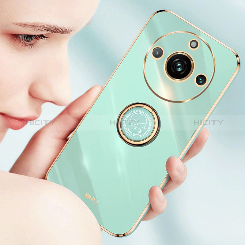 Coque Ultra Fine Silicone Souple Housse Etui avec Support Bague Anneau Aimante Magnetique XL1 pour Realme 11 Pro 5G Plus