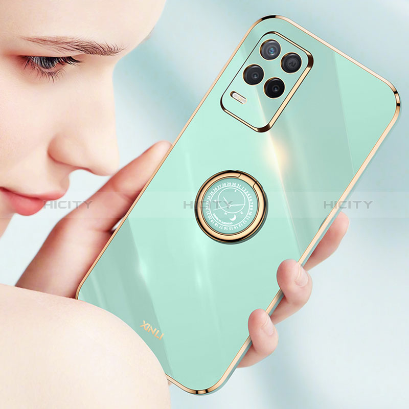 Coque Ultra Fine Silicone Souple Housse Etui avec Support Bague Anneau Aimante Magnetique XL1 pour Realme 9 5G India Plus