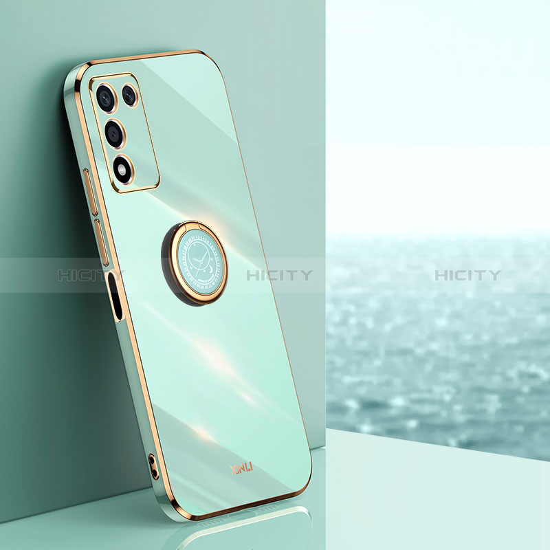 Coque Ultra Fine Silicone Souple Housse Etui avec Support Bague Anneau Aimante Magnetique XL1 pour Realme 9 SE 5G Vert Plus