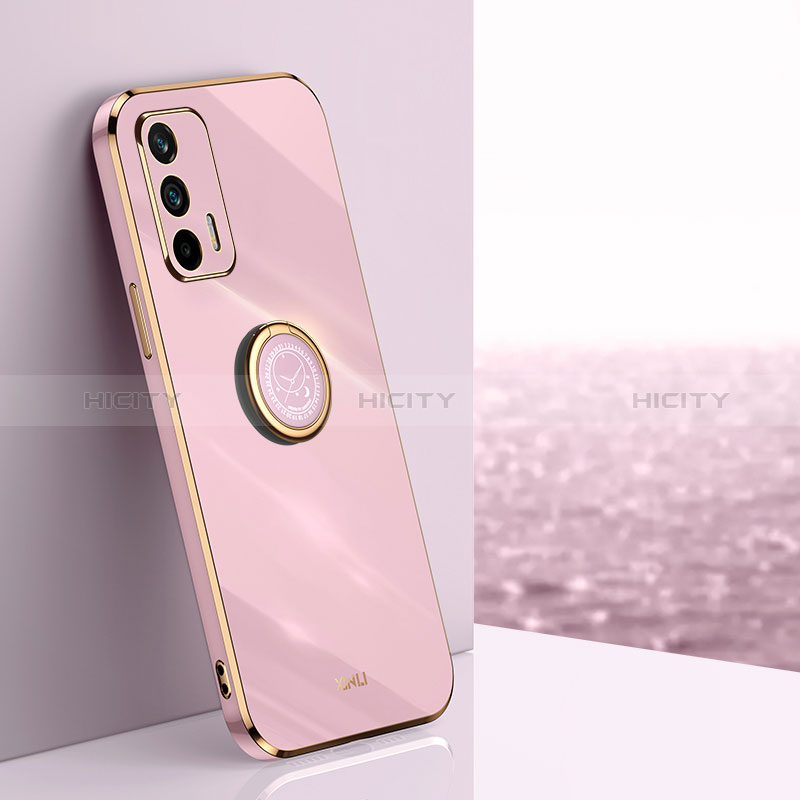 Coque Ultra Fine Silicone Souple Housse Etui avec Support Bague Anneau Aimante Magnetique XL1 pour Realme GT 5G Violet Clair Plus