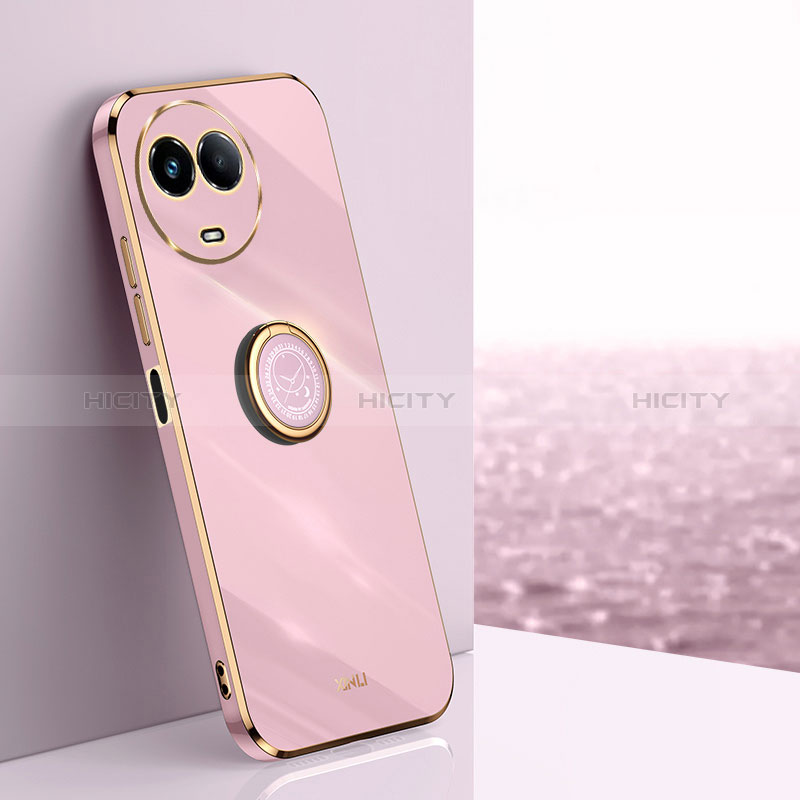 Coque Ultra Fine Silicone Souple Housse Etui avec Support Bague Anneau Aimante Magnetique XL1 pour Realme V50s 5G Violet Clair Plus