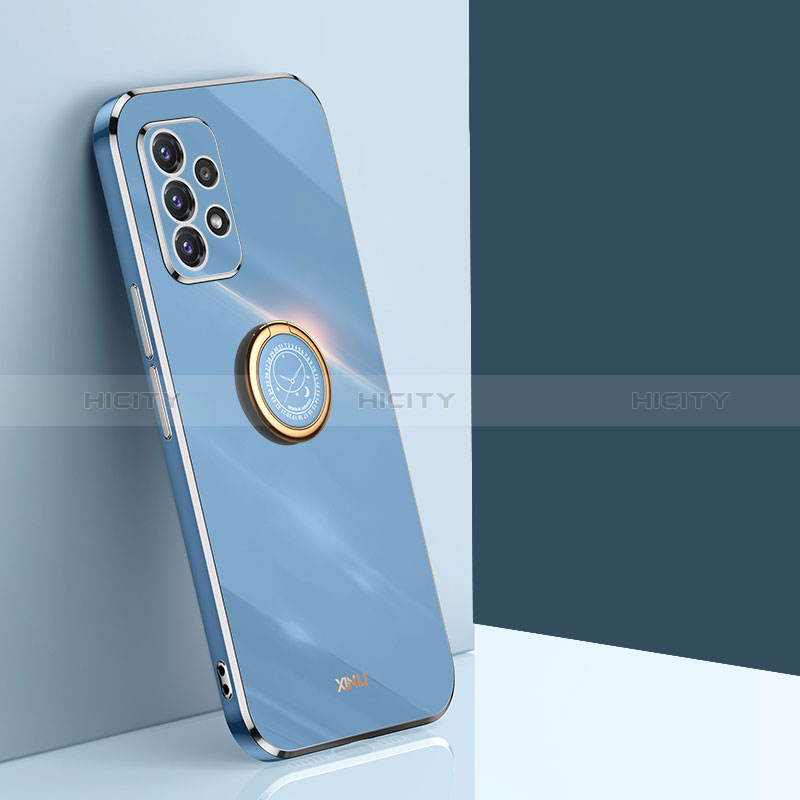 Coque Ultra Fine Silicone Souple Housse Etui avec Support Bague Anneau Aimante Magnetique XL1 pour Samsung Galaxy A52s 5G Bleu Plus